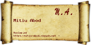 Mitiu Abod névjegykártya